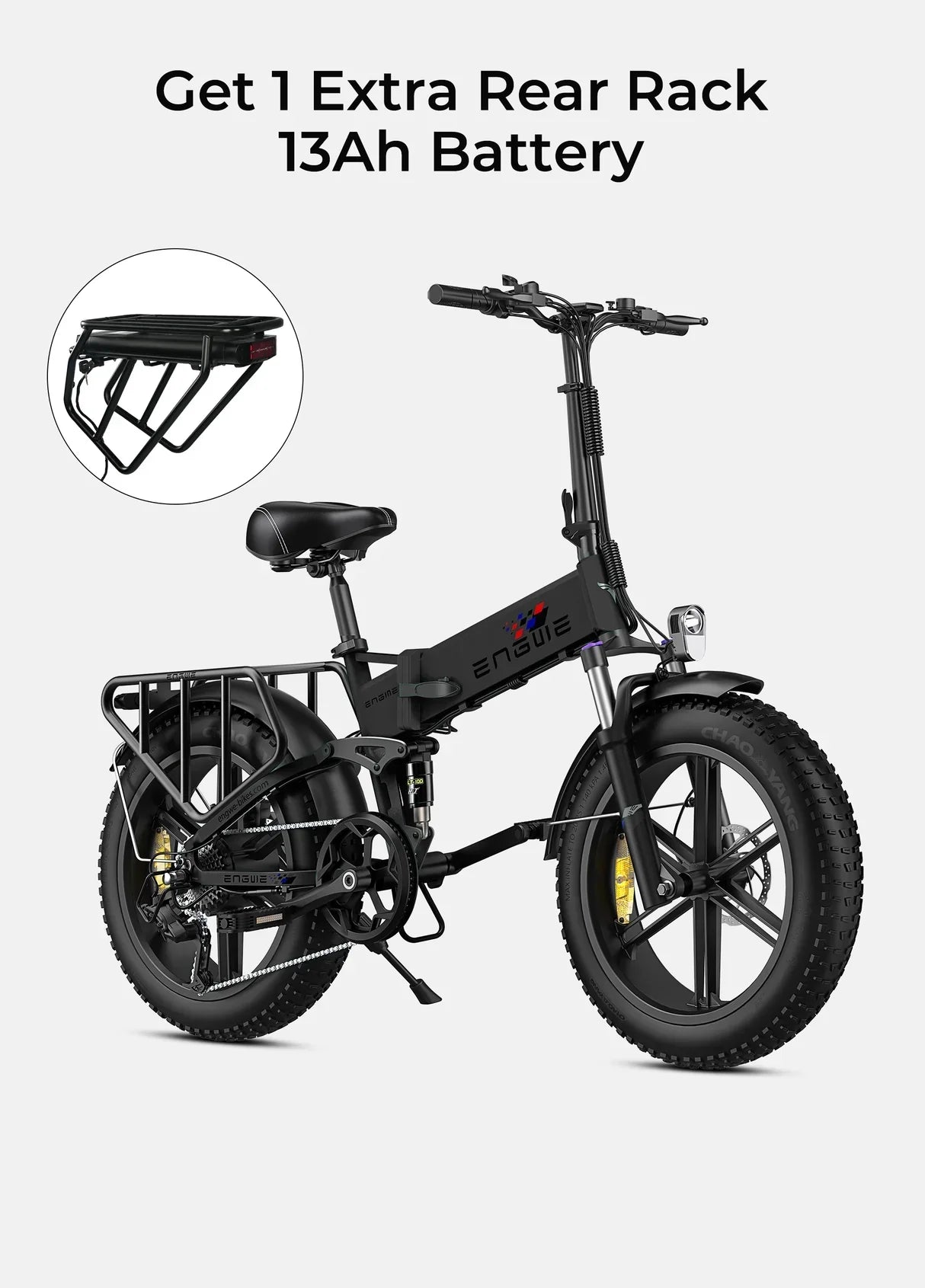 ENGWE Engine X Folding Electric Bike – 250W Full Suspension 100km Range