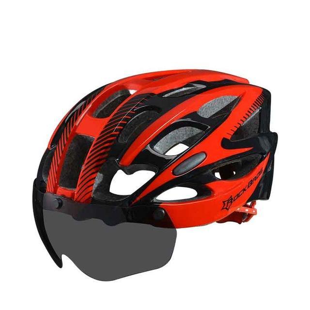 ROCKBROS Bicycle EPS Helmet With Lenses Integrally-molded 28 air vents Cycling Bike Equipment Helmet Casco Ciclismo Free Size