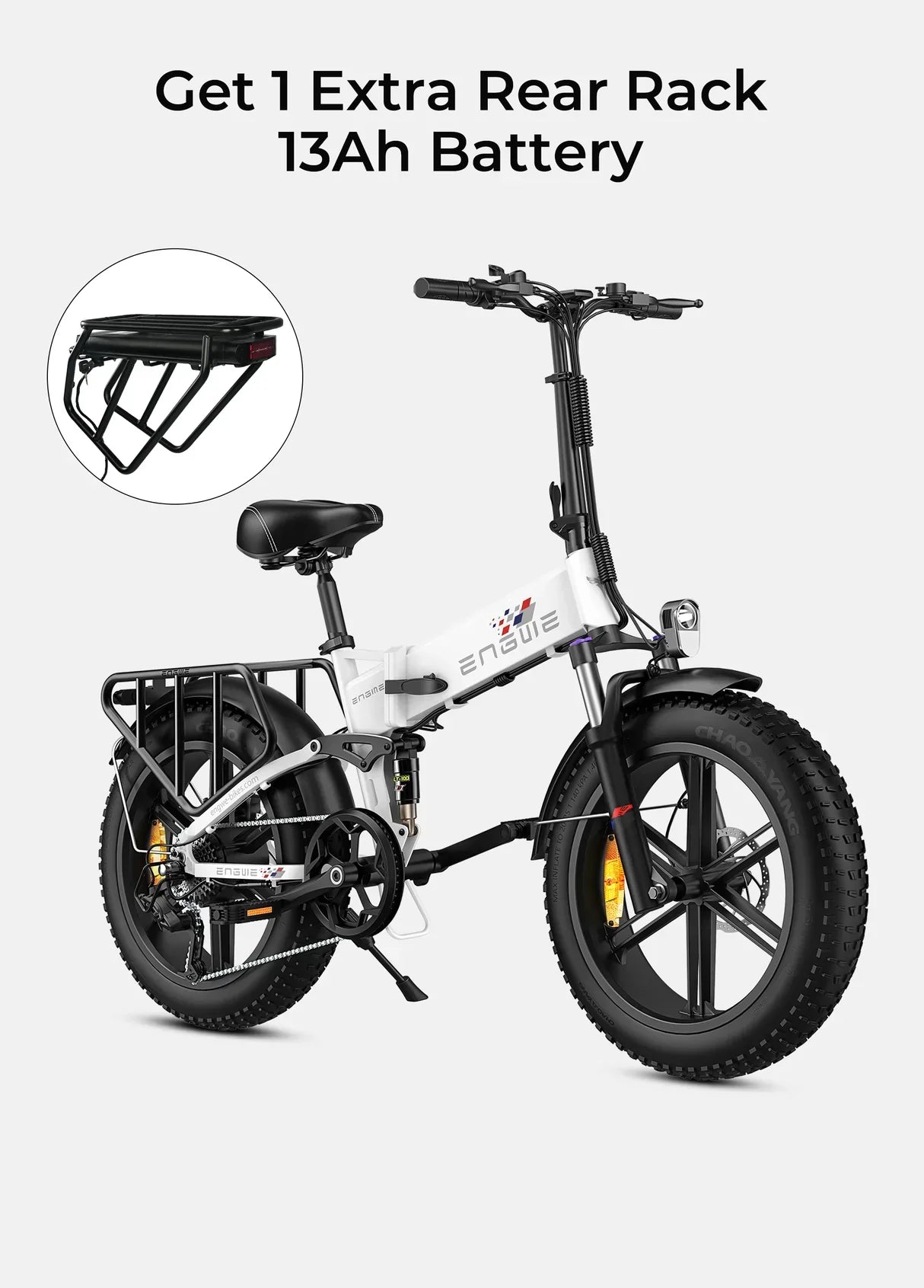 ENGWE Engine X Folding Electric Bike – 250W Full Suspension 100km Range