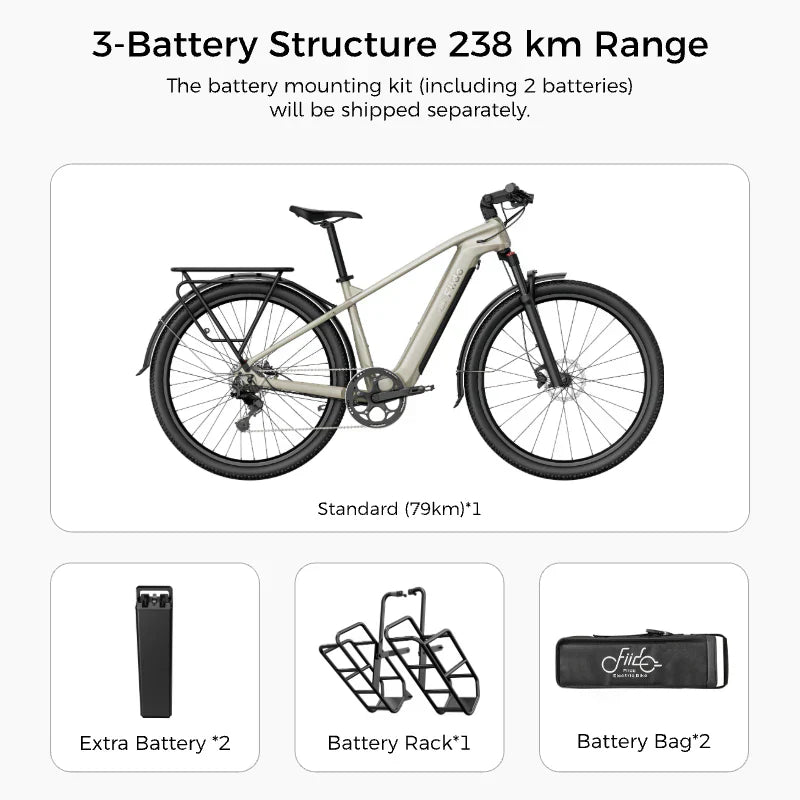 Fiido Nomads Touring E-Bike – 250W Torque Sensor Trekking Bike