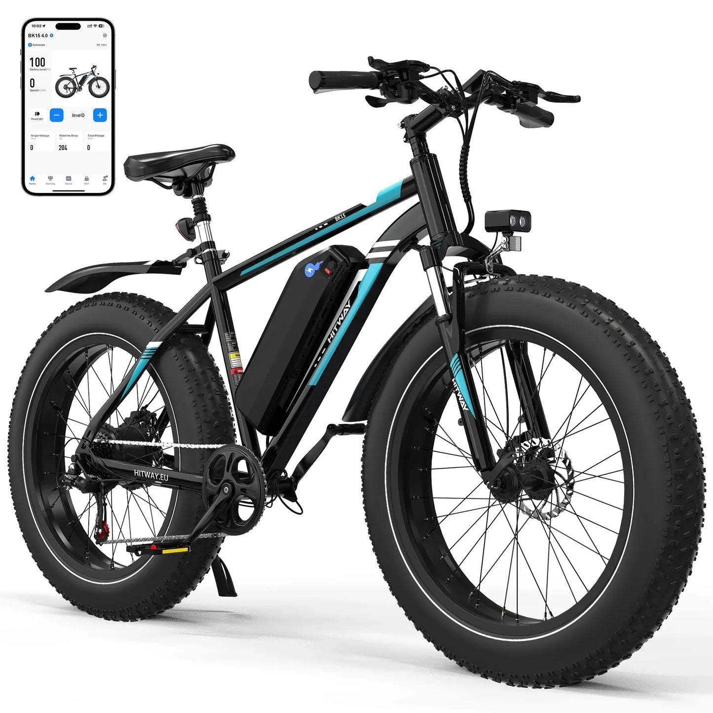 HITWAY BK15 4.0 Fat Tyre Electric Bike – 250W, 48V 15.6Ah, NFC