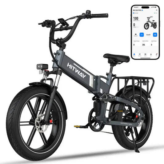 HITWAY BK10S PRO Folding Electric Bike – 48 V 15Ah, 250W Motor, 20″×4″ Fat Tyres
