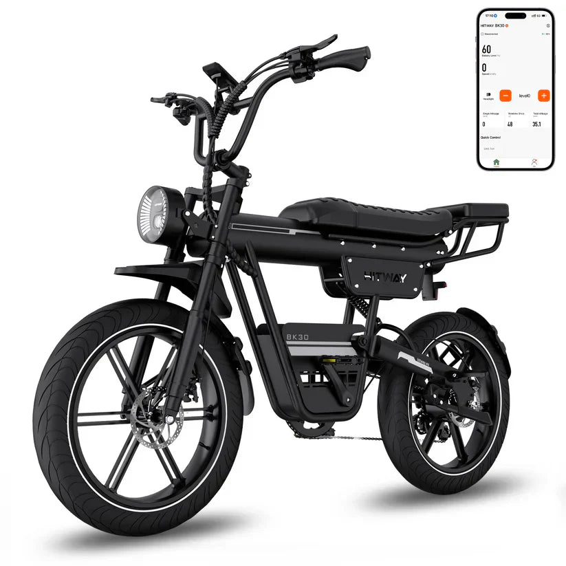 HITWAY BK30 Fat Tyre Electric Bike – 48V 23.4Ah, 20″×4.0″, Long-Range