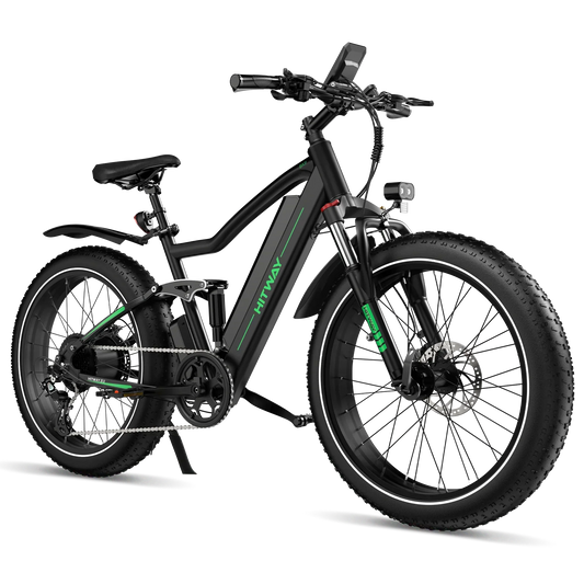 HITWAY BK9S Fat-Tyre Electric Bike with APP – 48V 15Ah, 26×4.0