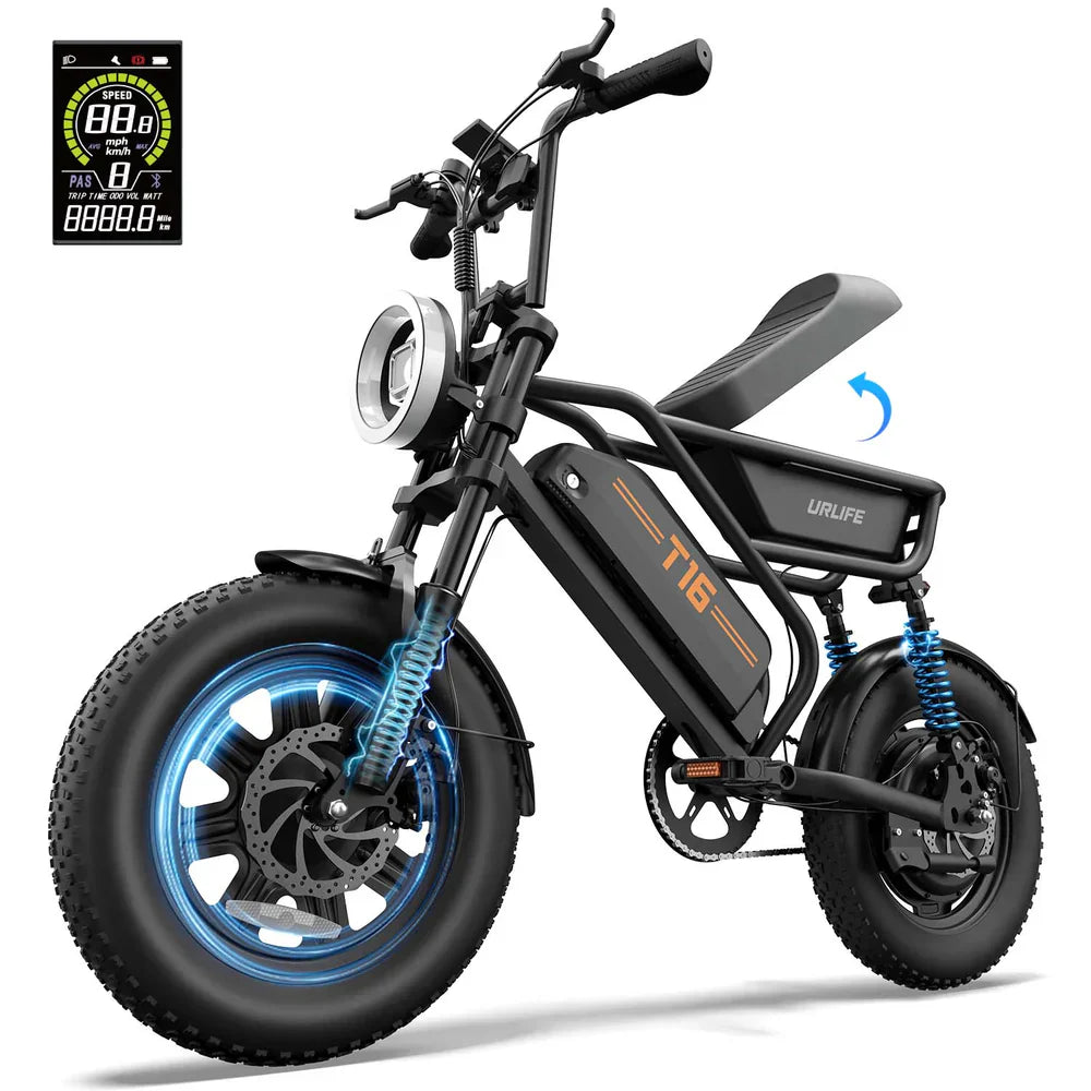 URLIFE T16 500W Fat Tyre Electric Bike – Compact Design