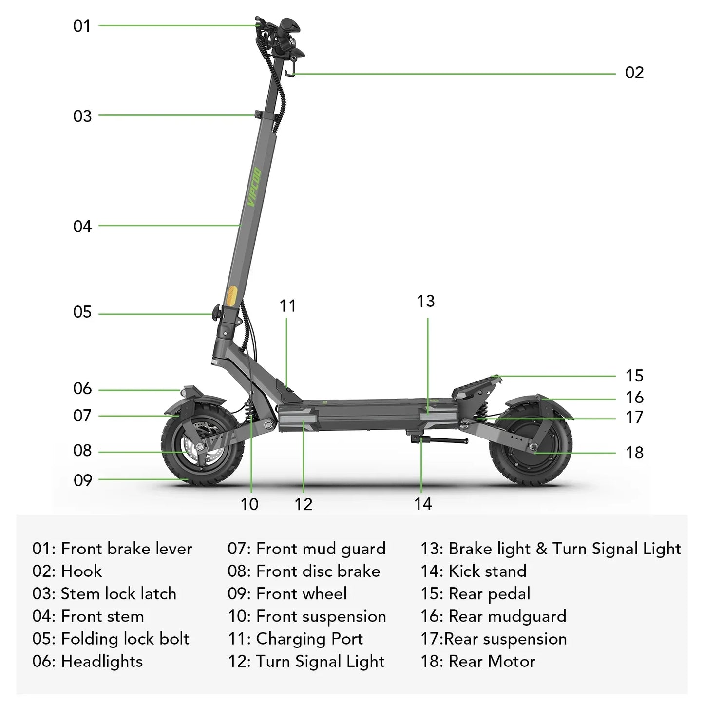 VIPCOO VS6 1000W Electric Scooter with NFC