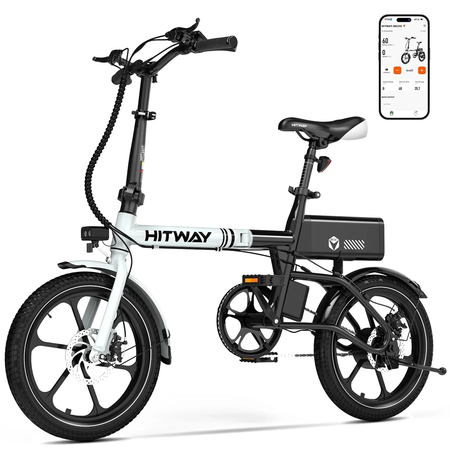 HITWAY BK35S Folding Electric Bike – 250W, 36V 9Ah, 16-inch Wheels