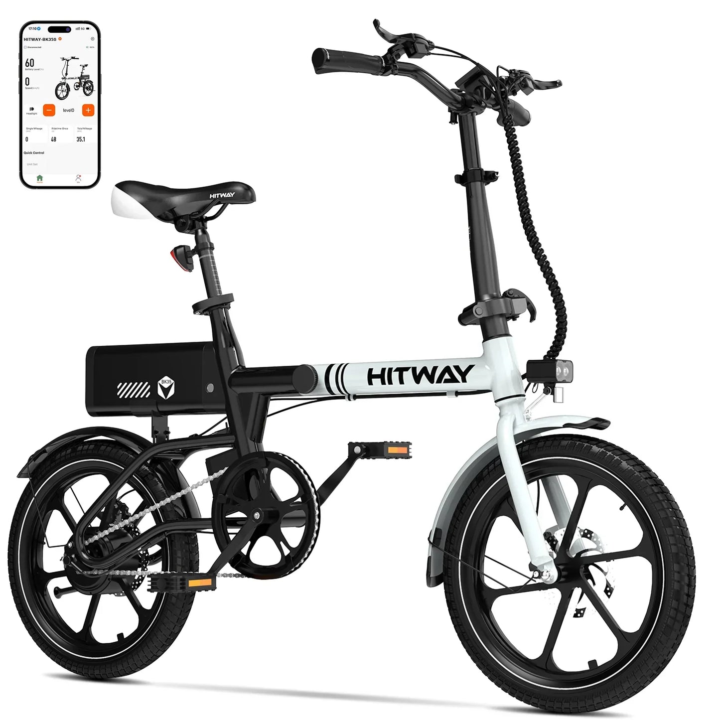 HITWAY BK35S Folding Electric Bike – 250W, 36V 9Ah, 16-inch Wheels