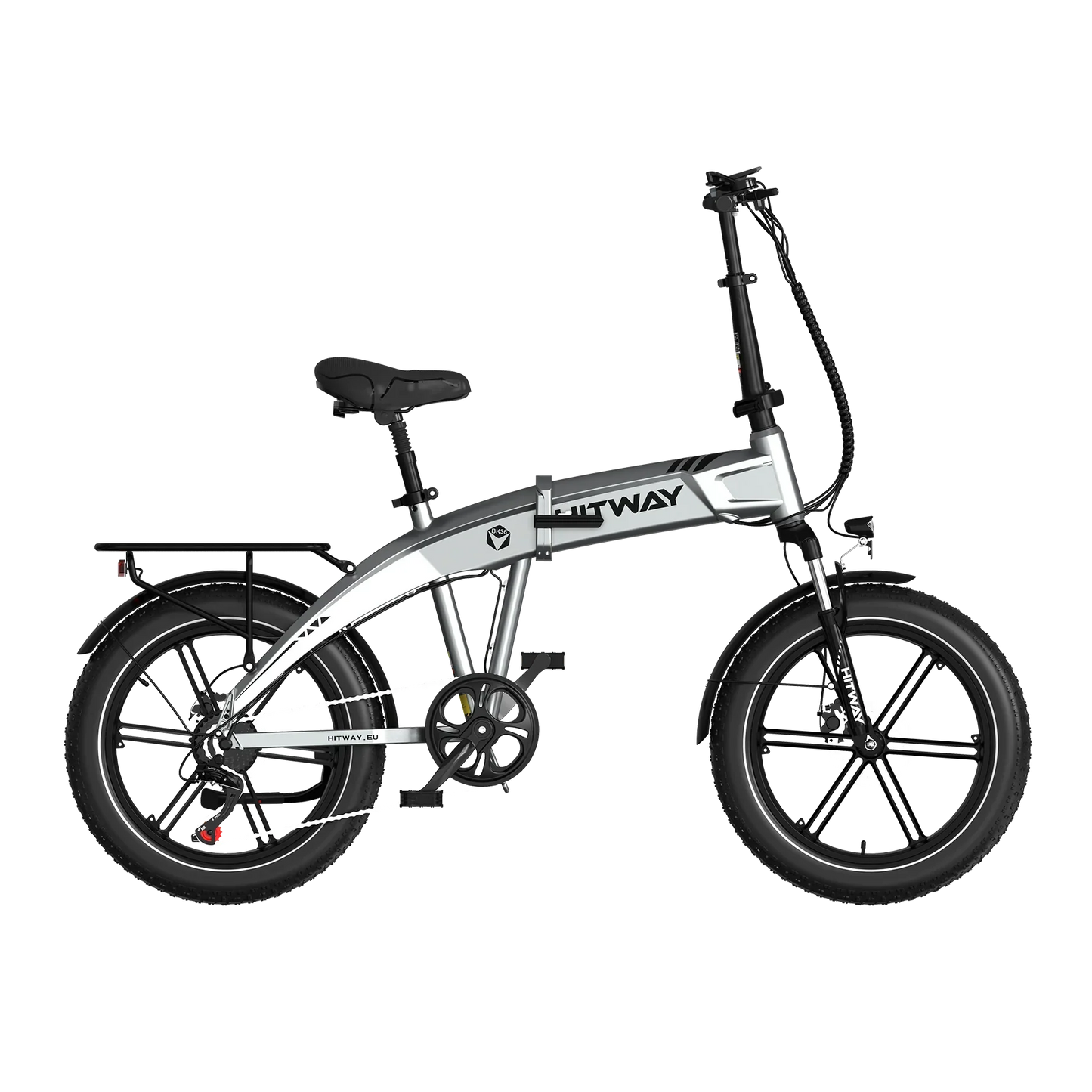 HITWAY BK36 Folding Electric Bike – 250W 48V 10.4Ah, 20″ Fat Tyre Foldable E-Bike
