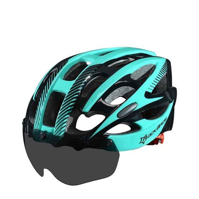 ROCKBROS Bicycle EPS Helmet With Lenses Integrally-molded 28 air vents Cycling Bike Equipment Helmet Casco Ciclismo Free Size