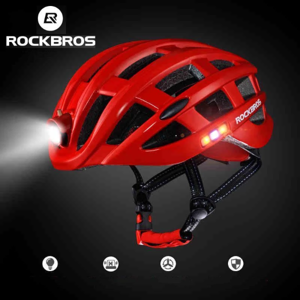 ROCKBROS Cycling Helmet with Integrated Lights